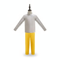 Shiny Silver Spacecraft Costume Yellow Trousers Spacecraft Stage Costume Smooth Finish Dress-up Item Long Sleeve for Children, Performance