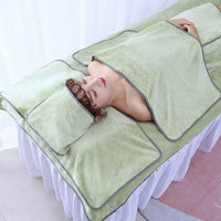 400 GSM Microfibre Towel 5 Piece Beauty Bed Cover Set, Soft Microfibre Towel for Spa and Massage, Matcha Green Beauty Bed Cover for Salon Use