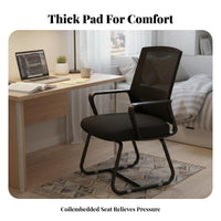 Support Sled Base Mesh Chair Ergonomic Design Mesh Back Sled Chair High-Resilience Cushion Office Furniture Easy to Assemble for Students, Home Users, Visitors, Dormitory, Study Room, Reception Area