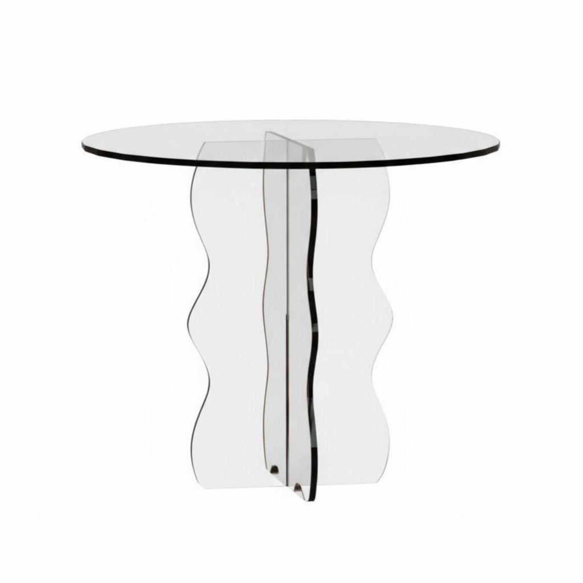 Minimalist Design C-Shaped Side Table Space-Saving Household Furniture Transparent Look Multi-Functional for Apartment Dwellers, Home Workers, Living Room, Bedroom, Small Spaces, Office