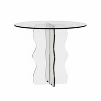 Minimalist Design C-Shaped Side Table Space-Saving Household Furniture Transparent Look Multi-Functional for Apartment Dwellers, Home Workers, Living Room, Bedroom, Small Spaces, Office