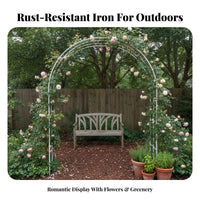 Rust-Proof Flower Arch Trellis Weather Resistant Climbing Plant Archway Heavy-Duty Climbing Plant Arbor Powder Coated Finish for Homeowners, DIY Enthusiasts, Event Planners, Patio, Pathway, Party