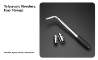 Labor Saving 4 Way Wheel Wrench Heavy Duty 4 Way Lug Wrench Universal Fit Sockets for DIYers, Emergency, Roadside