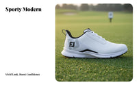 men's Cleated Golf Shoes Comfortable Lightweight Golf Sneakers Full-Day Comfort Breathable Course Shoes for Golfers, Athletes, Outdoor, Driving Range