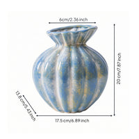 Pumpkin Vase Sculptural Ceramic Vase Vessel Textured Farmhouse for Decorators, Home Decor, Tabletop