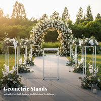 Wedding Aisle Marker Stand Elegant Design Geometric Flower Display Rack Versatile Decor Geometric Centerpiece Stand for Florists, Stage Background