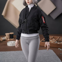 1/6 Scale Windbreaker Jacket Collector's Item Action Figure Aircrew Jacket Zipper Closure Miniature Padded Coat for Hobbyists, Diorama Display