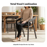 With Backrest Wrought Iron Dining Chair Minimalist Design Metal Dining Chair Sturdy and Long-Lasting Metal Frame Armchair Heavy-Duty for Cafe Owners, Homeowners, Restaurant, Cafe, Kitchen, Office