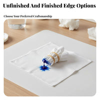 White Handkerchief Soft & Breathable Color Dyeing Textile Square Washable DIY Dyeing Material for Kids, Beginners, Art Class, Workshops, Summer Camp