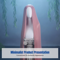Cosplay Wig, Long Straight Black Hair, Middle Part, High Temperature Fiber, Unisex, Multiple Colors