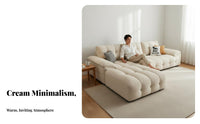 Profilear Textile Sofa Cream and Aesthetic Living Room Furniture Minimalist Design Couch for Apartment Dwellers, Young Adults, Small Areas, Office