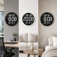 Digital Wall Clock with Temperature Minimalist Digital Wall Clock Date Display for Living Room, Bedroom