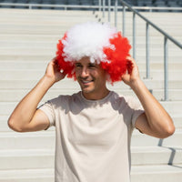 Patriotic Flag Hairpiece Multi-Color Fuzzy Sports Fan Party Hairpiece Prop for Clowns, Festivals, Parties, Halloween