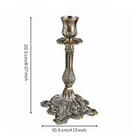 Ornate Metal Candlestick Holder Stable Vintage Metal Candle Holder 4Footed Candle Stand