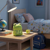 Countdown Timer Frog Alarm Clock Rechargeable Kids Bedside Clock Date Display Silicone Frog Night Light Snooze Function for Students, Boys, Bedroom, Nursery