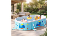 No-Assembly Foldable Pool with Support Legs Easy Setup Collapsible Swimming Pool Stable Compact for Backyard