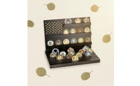 Premium Wood Wooden Coin Display Elegant Design Commemorative Coin Display Stand Clutter-Uncluttered Organization Stunning Centerpiece for Collectors, Police Officers, Firefighters, Desk, Office, Mancave