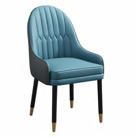 Leather Upholstery Upholstered Wooden Side Chair Nordic Design Upholstered Wood-Leg Chair Padded Seat Dining Seating Ergonomic rearrest for Restaurant Owners, Hotel Managers, Interior Designers, Cafe, Kitchen, Waiting Room, Office