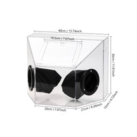 Glove Ports Acrylic Dust Box Slanted Top Dustproof Enclosure