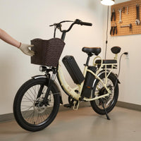 Multiple Riding Modes 7 Speed Electric Bike Long Range Electric Bicycle with Removable Battery Disc Brakes City Electric Bike LED Display for Adults, Commuting