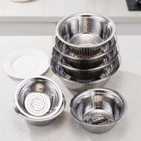 Stainless Steel Colander Vegetable Strainer with Loop Handles, Fruit Washing Basket Draining Basin
