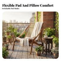 Foldable Design Adjustable Woven Lounger Multi-Position Reclining Folding Recliner Weather-Resistant Lounge Chair Supports up to 330 Lbs for Homeowners, Beachandheaders, Balcony, Garden, rearyard, Living Room