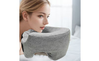 Contoured Face Sleeping Pillow Adjustable U-Shaped Pillow with Open Center Compact Textured for Travelers