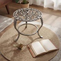 Cast Iron Plant Stand Decorative Plant Stand with Scrollwork Legs Ornate Metal Garden Pedestal Riser for Gardeners, Garden, Balcony, Living Room
