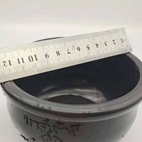 Thick Rim Rubber Feeding Bowl Embossed Handled Feeding Bowl Black