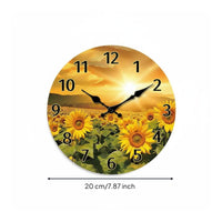 Floral Wall Clock Farmhouse Design Clock Easy to Hang for Living Room, Bedroom, Kitchen