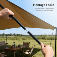 Heavy-Duty Adjustable Tent Awning Poles for Outdoor Camping