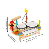 Wooden Drum keyboard Toy Rhythm Learning Kids Drum Kit Sound Recognition Multifunction Musical Toy for Preschool