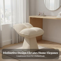 360-Degree rotate Twisted Knot Pouf Multi-Functional Vanity Seat Low Stool for Nail Technicians, Homeowners, Interior Designers, Living Room, Entryway, Bedroom