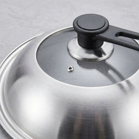 Stainless Steel Pan Lid with Tempered Glass for Frying Pan, Universal Saucepan Lid and Wok Lid, High Temperature Resistant Pot Cover, 1 Pack