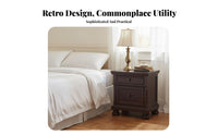 Vintage aesthetic Distressed Single-Drawer Nightstand French Country Design Small Storage Cabinet Rustic appeal Bedside Table Decorative for Apartment Dwellers, Homeowners, Interior Designers, Bedroom, Guest Room, Entryway, Hallway