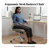 Compact Size Ergonomic Computer Chair with Wheels Support Mid-Back-Back Swivel Chair Breathable Backrest Office Furniture High-Density Cushion for Students, Adults, Study Room