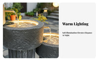 Japanese Design Water Water Feature Soothing Ambiance Feng Shui Water Ornament With LED Lights Cascading Floor Water Feature for Living Room, Balcony