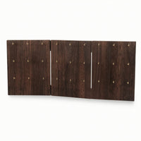 Wooden Foldable 3-Panel Pegboard Rustic Jewelry Display Stand Sturdy Earring Holder with Hooks for Boutique Owners