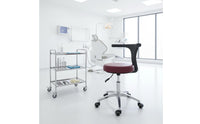 Ergonomic Medical Rolling Chair PU Leather Seat Oral Assistant Chair Pressure-Resistant-Resistant Gas Lift Adjustable Swivel Stool with Backrest