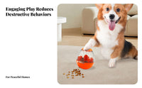 Mental Stimulation Tumbler Food Dispensing Toy Boredom Breaker Slow Feeder Dog Toy Long-Lasting ABS Material for Dogs, Feeding Time, Indoors