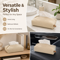 Modern Minimalist Fabric Tissue Box Cover, Woven Holder 20cm x 10cm x 5cm, Decorative for Living Room & Bedroom