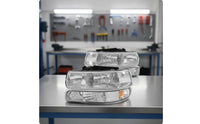 car Replacement Headlight Assembly Clear Lens Headlight Assembly Chrome Housing Lamp for Truck Owners