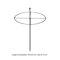 Pointed Spike Circular Hoop Plant Stake Ball Top Round Plant Support Stake Welded Hydrangea Support Hoop Dark Finish