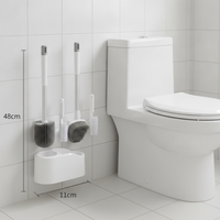 4-Piece Toilet Brush Set Wall-Mounted Bathroom Corner Cleaning Kit