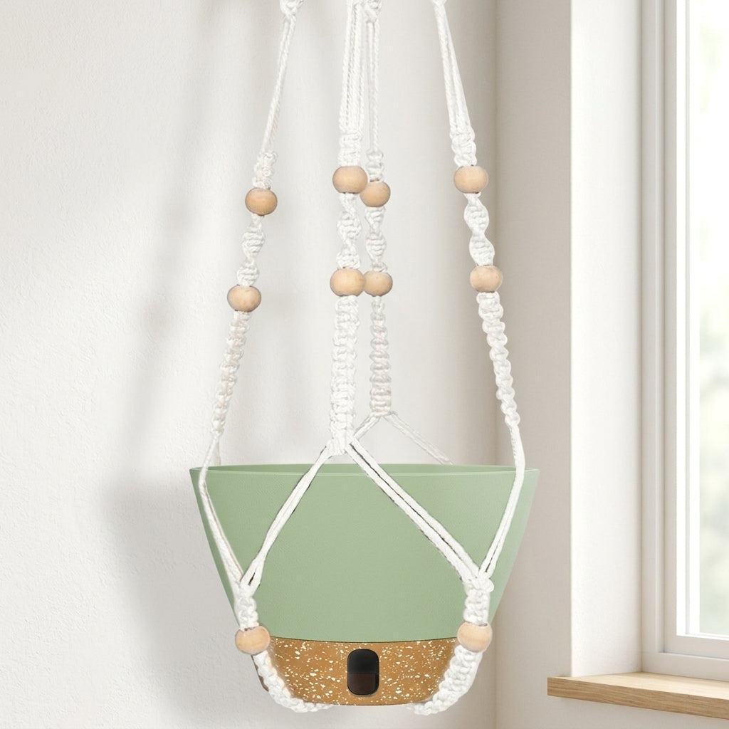 Plant Pots and Hanging Basket for Indoor Plants, Tapered Round Flower Pots for Outdoor Plants, Hanging Plant with Chains and Pot Drainage Holes