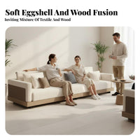 Straightstraight-spine Settee New Chinese design Sofa Wabi-Sabi Aesthetic Living Room Furniture for Interior Designers, Homeowners, Reception Area, Hotel, Lobby