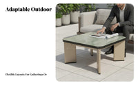 4 Pieces Nordic Design 4-Piece Sofa and Armchair Set Modern Nordic-inspired Outdoor Furniture Weather-Resistant Patio Lounge Sturdy Frame for Property Developers, Business Owners, Garden, Courtyard, rearyard, waterside