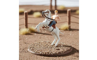 1:64 Scale Horse Equestrian Figure Realistic Detail Man on Pale Horse Figurine Dynamic Pose Diorama Accessory for Dioramas