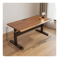 Ergonomic Computer Workstation Hand Crank Standing Desk Height Adjustable Desk Solid Wood Computer Table Workstation Desk Suitable for Gift Giving Home Office
