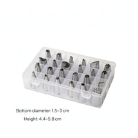 24 Pieces Organized Piping Tip Set with Storage Box Assorted Shapes Piping Tips with Storage Box Rust-Resistant Cake Decorating Tips with Case Food-Grade for Bakers, Beginners, Baking